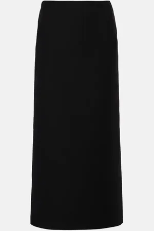 VALENTINO Crepe Couture wool and silk midi skirt