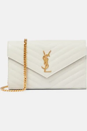 Saint Laurent Cassandre matelasse leather wallet on chain