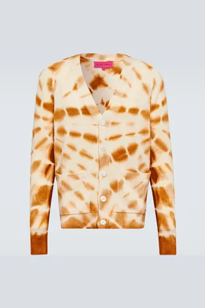 THE ELDER STATESMAN Tie-dye linen and cotton cardigan