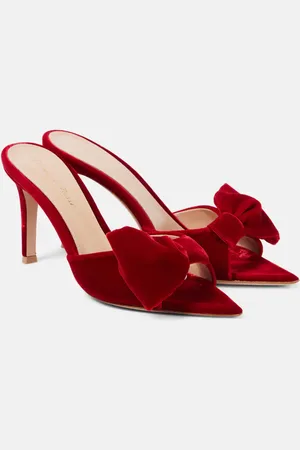 Gianvito Rossi 85 bow-detail velvet mules