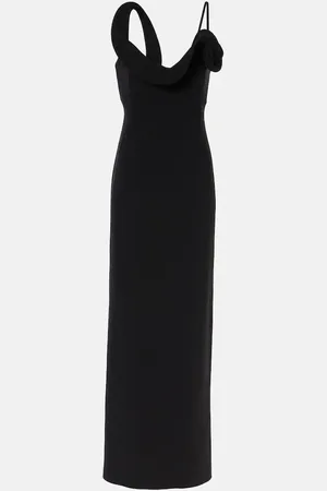 MAGDA BUTRYM Floral-applique wool-blend gown