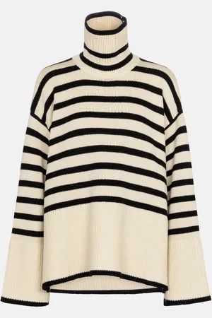 Totême Striped turtleneck wool-blend sweater