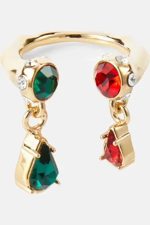 Paco rabanne Crystal-embellished drop ring