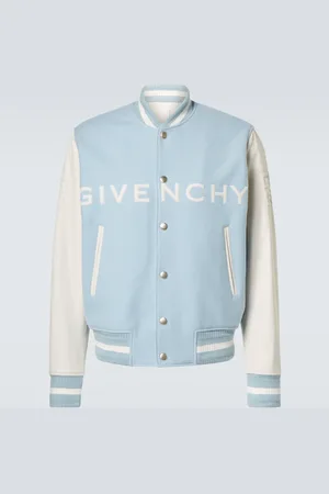 Givenchy Logo wool-blend and leather varsity jacket