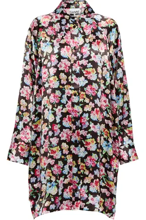 Ganni Floral satin shirt