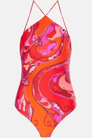 Puccini Printed halterneck swimsuit
