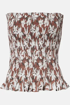 FAITHFULL THE BRAND Lucie floral shirred cotton bandeau top