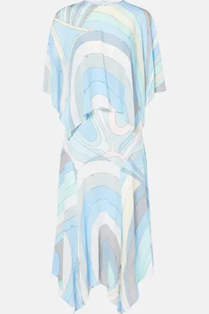 Puccini Iride draped jersey muslin midi dress