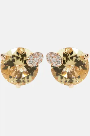 BUCHERER FINE JEWELLERY Peekaboo 18kt rose earrings with beryls and diamonds
