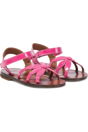 PèPè Floral-applique patent leather sandals