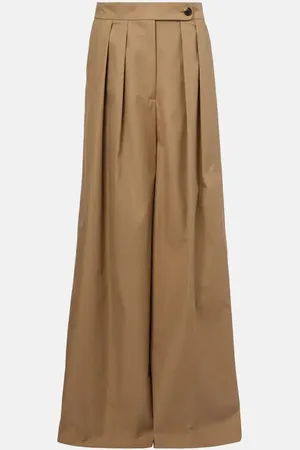 DRIES VAN NOTEN Low-rise cotton twill wide-leg pants