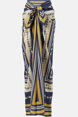La DoubleJ Printed cotton and silk beach cover-up