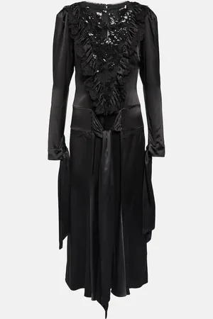 RODARTE Embellished silk-satin midi dress