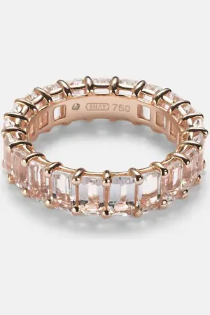 Shay 18kt rose gold eternity ring with topaz