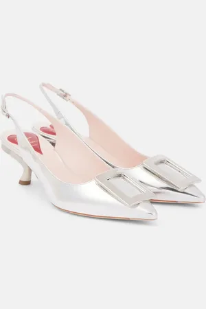 Roger Vivier Virgule 55 metallic leather slingback pumps