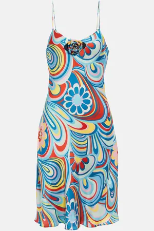 RODARTE Printed satin slip dress