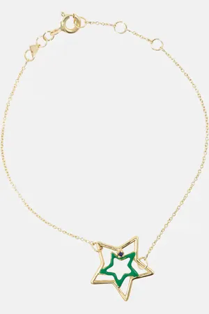 Aliita Estrella 9kt gold cord bracelet with enamel and sapphire