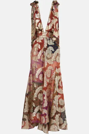 Farm Rio Lame jacquard maxi dress
