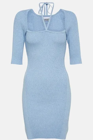 Ganni Melange knit mini dress
