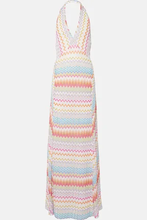 Missoni Zig Zag halterneck lame maxi dress
