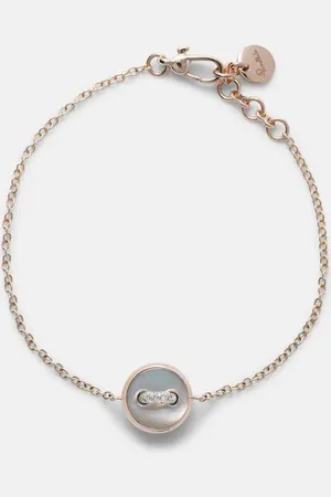 Pomellato Pom Pom Dot 18kt rhodium-plated rose gold bracelet with mother-of-pearl and diamonds