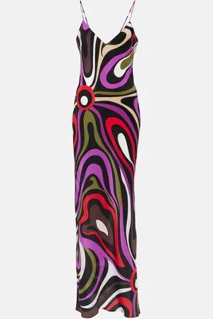 Puccini Marmo silk crepe de chine maxi dress