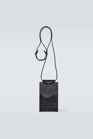 Maison Margiela Croc-effect leather phone pouch