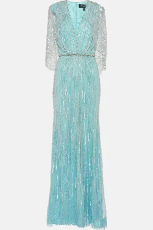 Jenny Packham Coralia caped embellished gown
