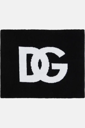Dolce & Gabbana Logo intarsia wool-blend snood