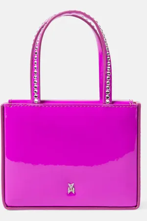 Amina Muaddi Super Amini Gilda Mini patent leather tote bag