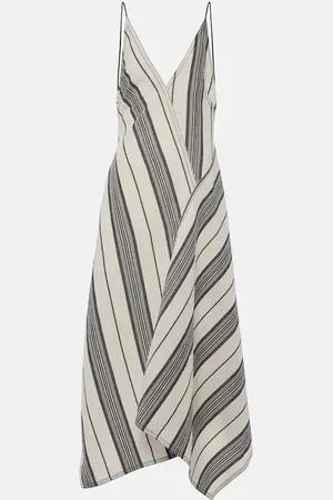 Salvatore Ferragamo Striped linen and cotton maxi dress