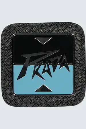 Prada Leather-trimmed logo badge