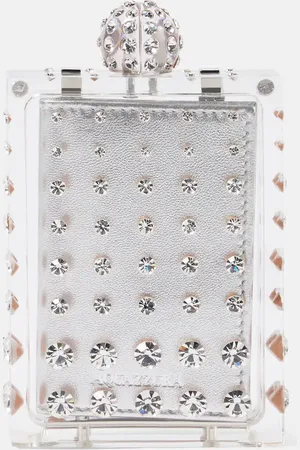 Aquazzura Tequila Mini crystal-embellished clutch