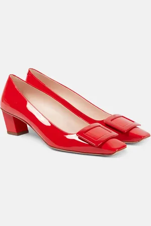 Roger Vivier Belle Vivier 45 patent leather slingback pumps