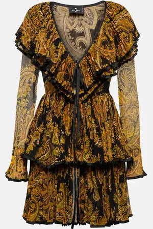 Etro Paisley plisse minidress