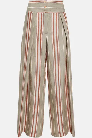 Loro Piana Notan striped wide-leg linen pants