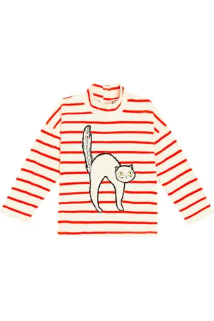 Mini Rodini Applique striped cotton velour sweatshirt