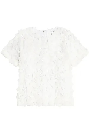 CAROLINE BOSMANS Floral-applique tulle top