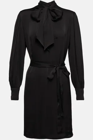Velvet Evelyn satin shirt mini dress