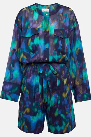 Marant Etoile Niely printed cotton playsuit