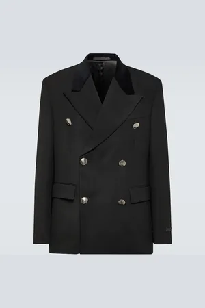 Prada Double-breasted virgin wool suit jacket