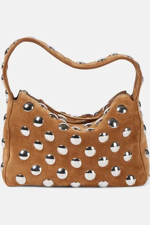 Khaite Elena Small studded suede shoulder bag
