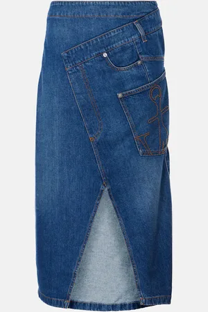 J.W.Anderson Twisted denim midi skirt