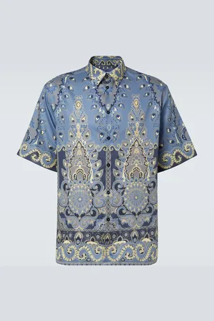 Etro Printed cotton muslin bowling shirt