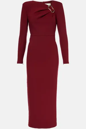 Roland Mouret Long-sleeved crepe midi dress