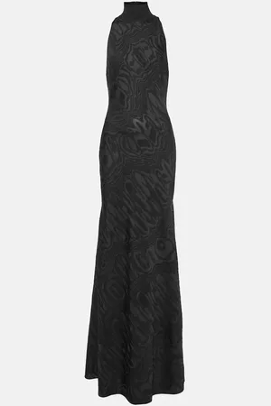 Alaïa Patterned turtleneck gown