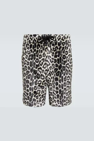 Tom Ford Leopard-print satin shorts