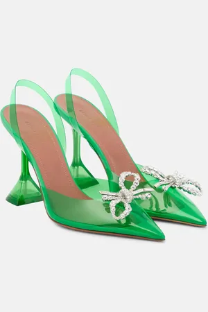 Amina Muaddi Rosie embellished PVC slingback pumps