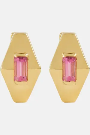 Aliita Deco Rombo Mini 9kt earrings with tourmaline