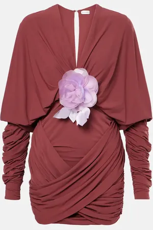 MAGDA BUTRYM Draped floral-applique jersey minidress